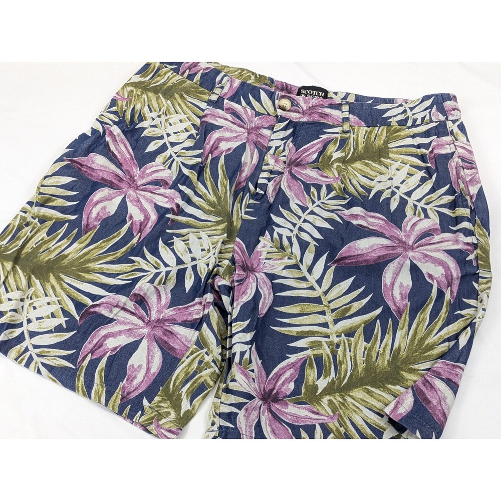 Scotch Soda Shirt Short Match Set Mens LG Top 34 Shorts Floral Vacation Beach - Picture 7 of 12